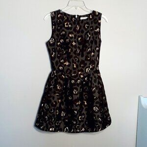 FRNCH Animal Print Mini Dress; Sleeveless; Pleated Size Small